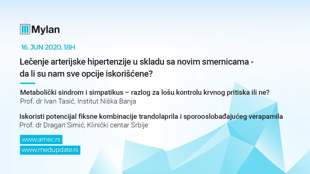 Webupdate 2020 - Lečenje arterijske hipertenzije u skladu s preporukama - Da li su nam sve opcije iskorišćene?