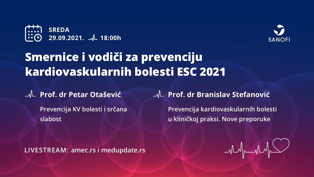 Webupdate 2021 - Smernice i vodiči za prevenciju kardiovaskularnih bolesti ESC 2021